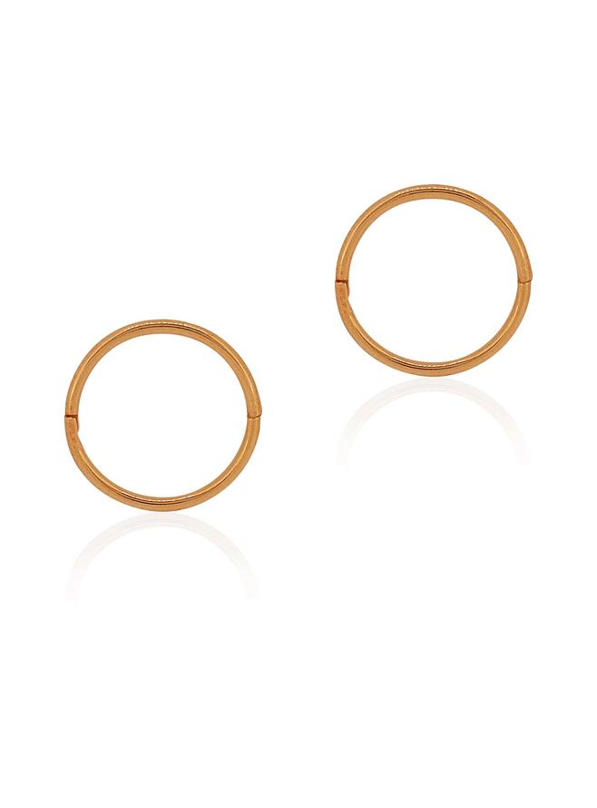 Medium Plain Hinged Sleeper Hoop Earrings in 9ct Rose Gold