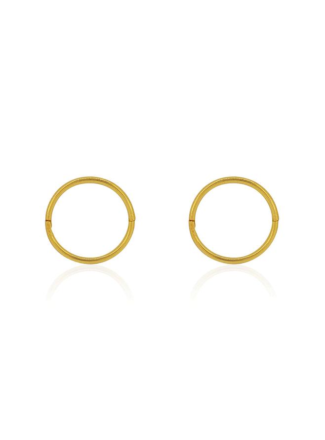 Medium Plain Hinged Sleeper Hoop Earrings in 9ct Gold