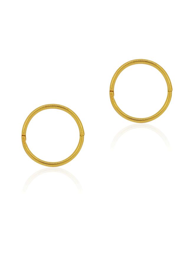 Medium Plain Hinged Sleeper Hoop Earrings in 9ct Gold