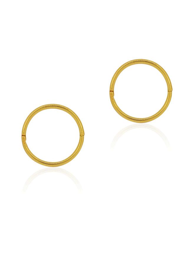 Medium Plain Hinged Sleeper Hoop Earrings in 22ct Gold