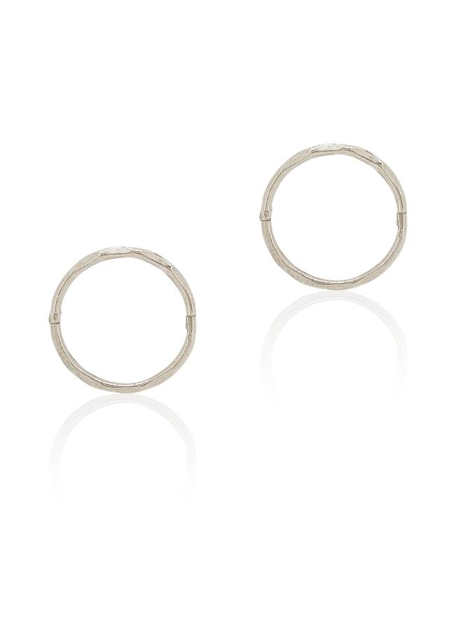 Medium Facet Hinged Sleeper Earrings in 9ct White Gold