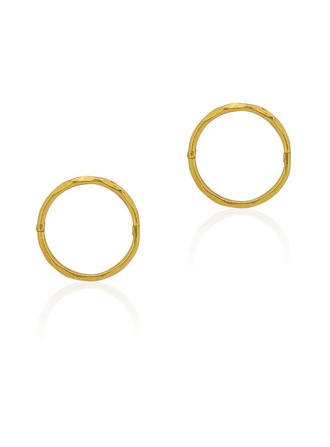 Medium Facet Hinged Sleeper Earrings in 22ct Gold