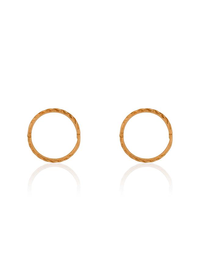 Medium Twist Hinged Sleeper Earrings in 9ct Rose Gold