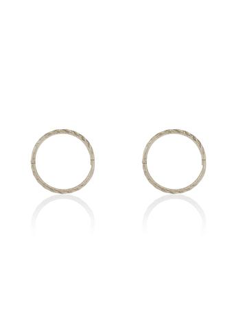 Medium Twist Hinged Sleeper Earrings in 9ct White Gold