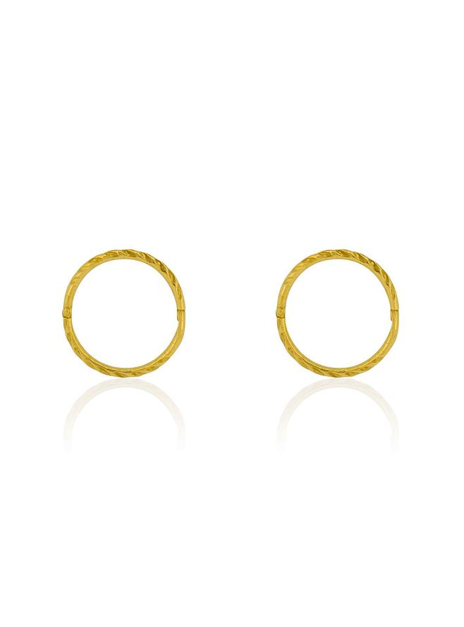 Medium Twist Hinged Sleeper Earrings in 22ct Gold