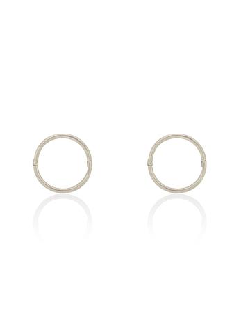Small Plain Hinged Sleeper Hoop Earrings in 9ct White Gold
