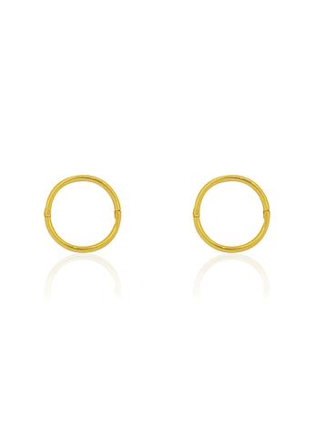 Small Plain Hinged Sleeper Hoop Earrings in 9ct Gold