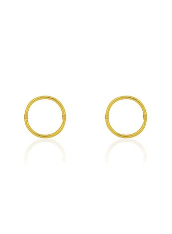 Small Plain Hinged Sleeper Hoop Earrings in 22ct Gold