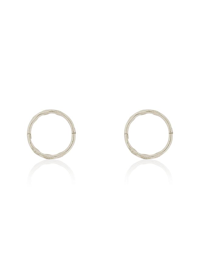 Small Facet Hinged Sleeper Hoop Earrings in 9ct White Gold