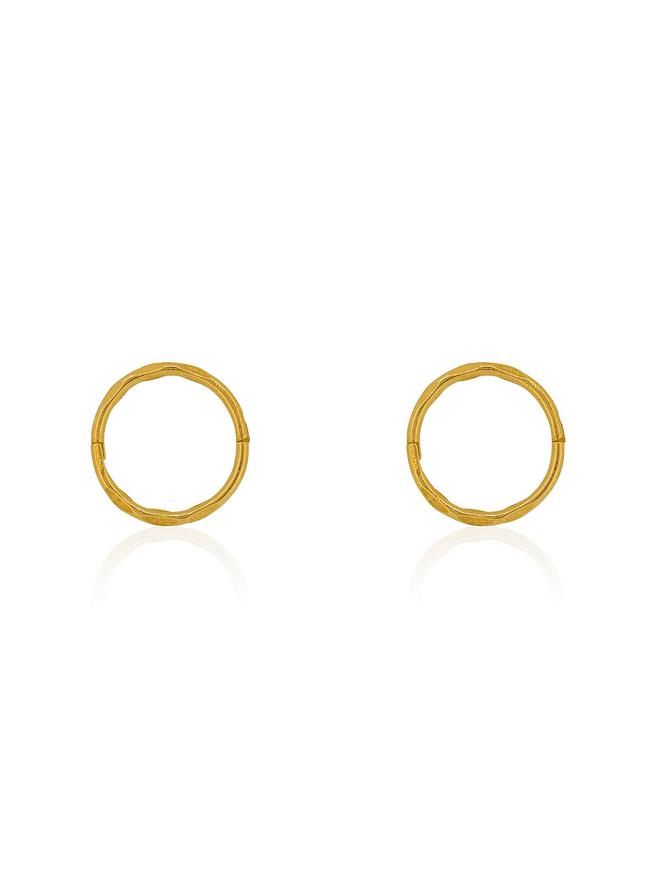 Small Facet Hinged Sleeper Hoop Earrings in 9ct Gold