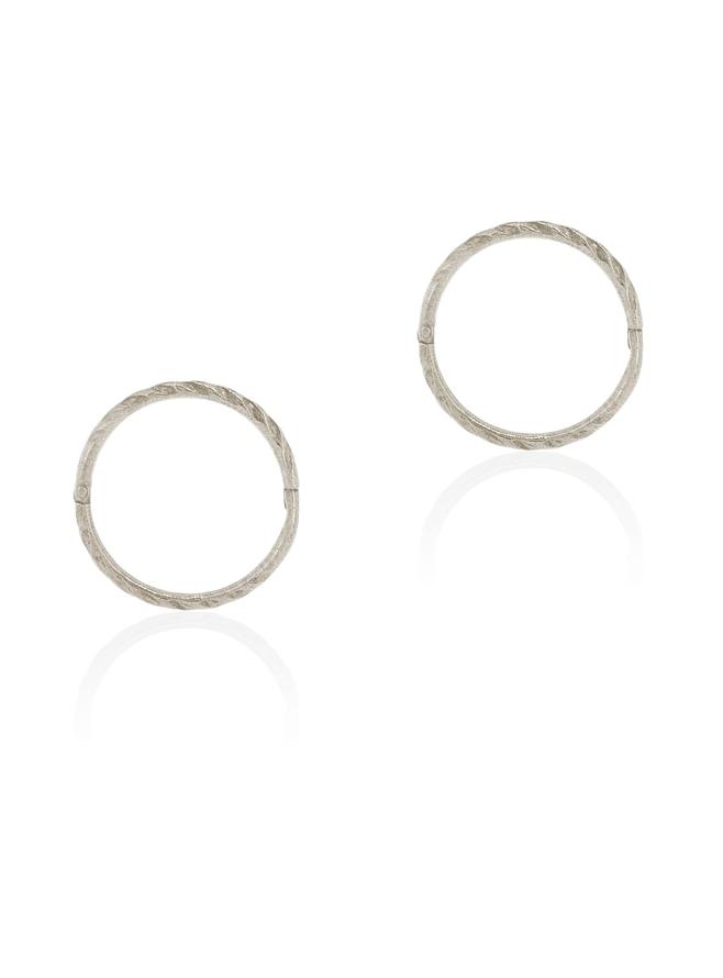 Small Twist Hinged Sleeper Hoop Earrings in 9ct White Gold