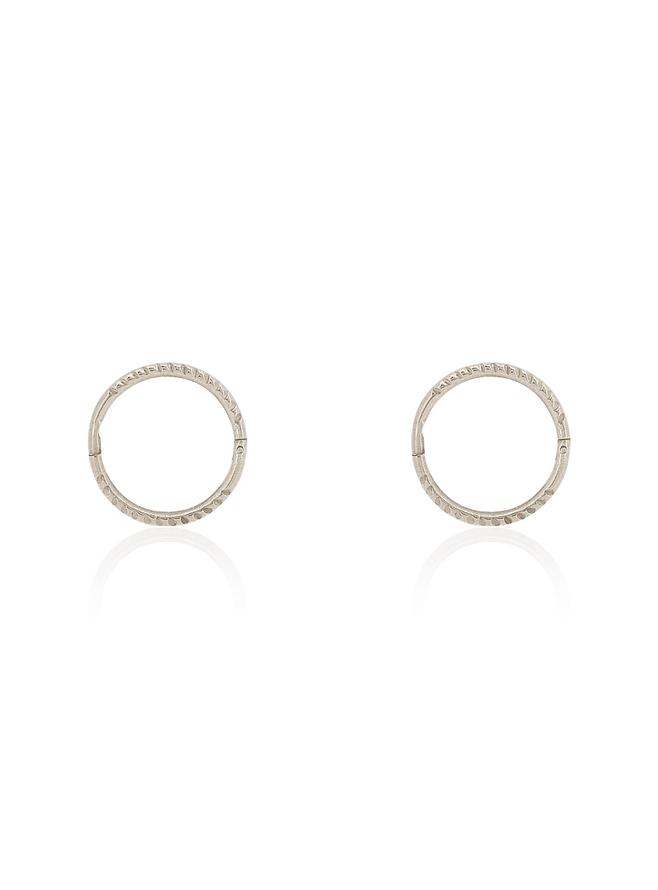 Small Twist Hinged Sleeper Hoop Earrings in 9ct White Gold