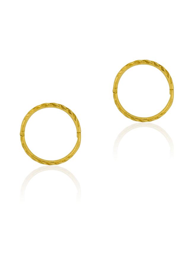 Small Twist Hinged Sleeper Hoop Earrings in 9ct Gold