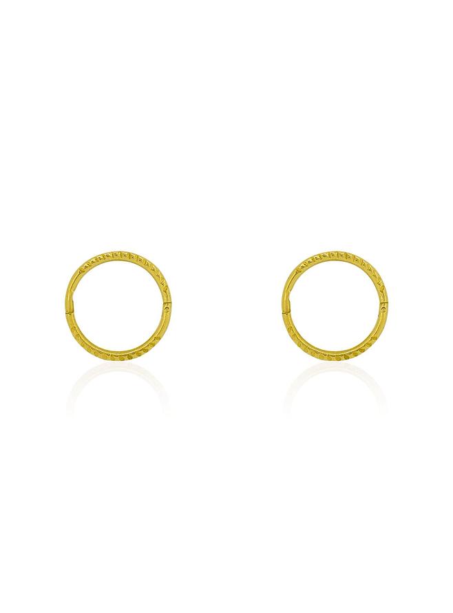 Small Twist Hinged Sleeper Hoop Earrings in 22ct Gold