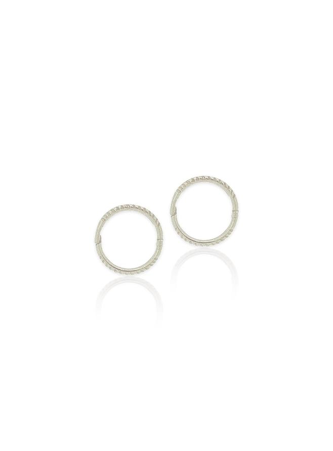 Solid 9ct White Gold Sleeper Earrings