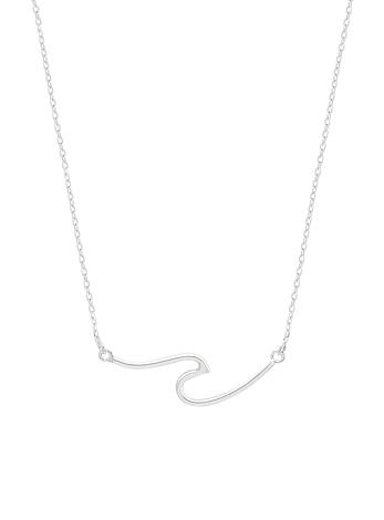 Surf Ocean Wave Love Britty Necklace in Sterling Silver