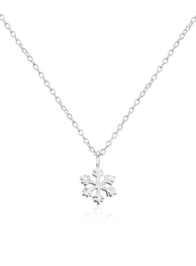 Dakota Snowflake Charm Necklace in Sterling Silver