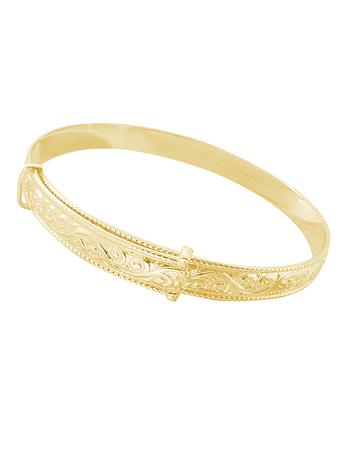 Expanding 5mm Filigree Bangle in Gold