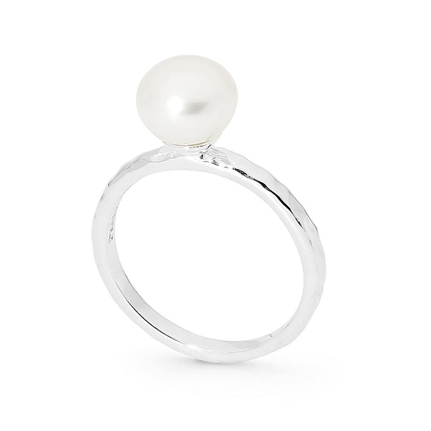 Pastiche Freshwater Pearl Stacking Ring in Sterling Silver