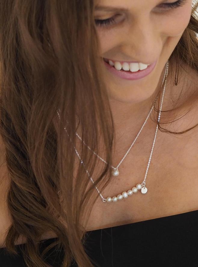 Pastiche Simple Pearl Drop Necklace in Sterling Silver