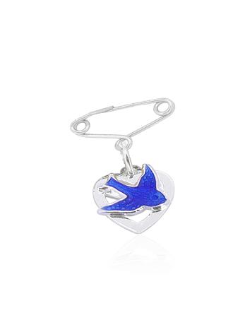 Lucky Bluebird Happiness Pin Something Blue for Brides in Sterling Silver
