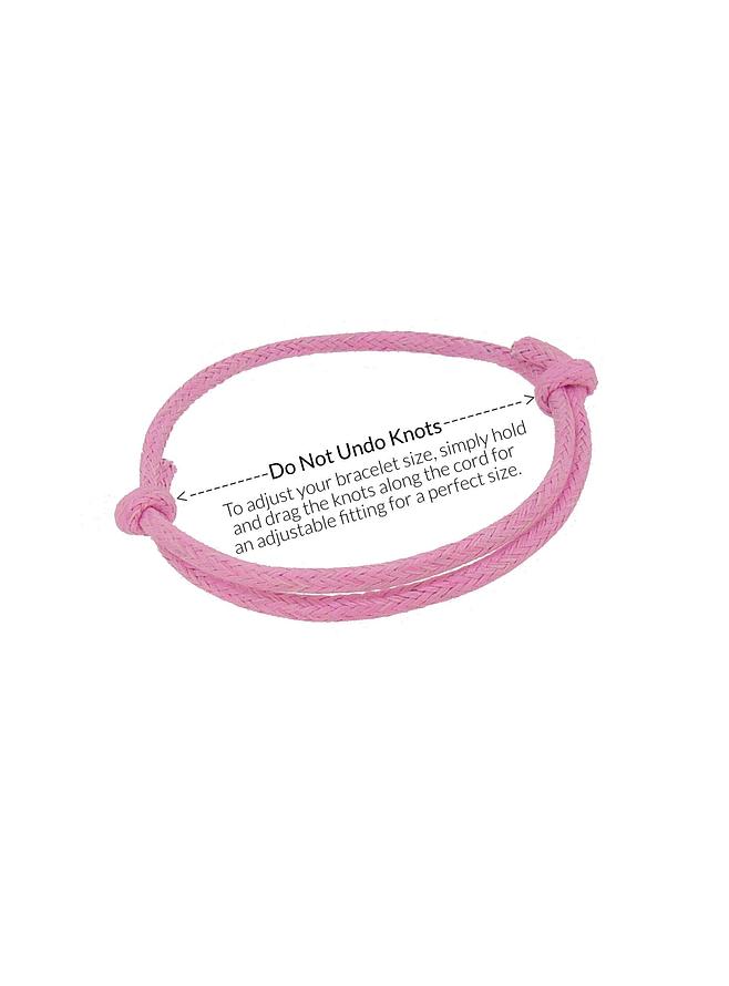 Pink Cotton Cord Adjustable Bracelet