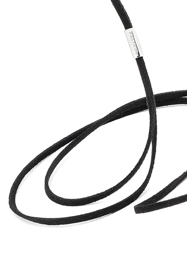 Pastiche Long Adjustable Black Suede Necklace