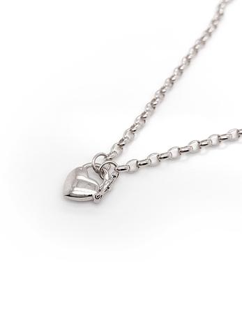 Oval Belcher Padlock Necklace Chain in 9ct White Gold
