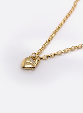 Oval Belcher Padlock Necklace Chain in 9ct Gold