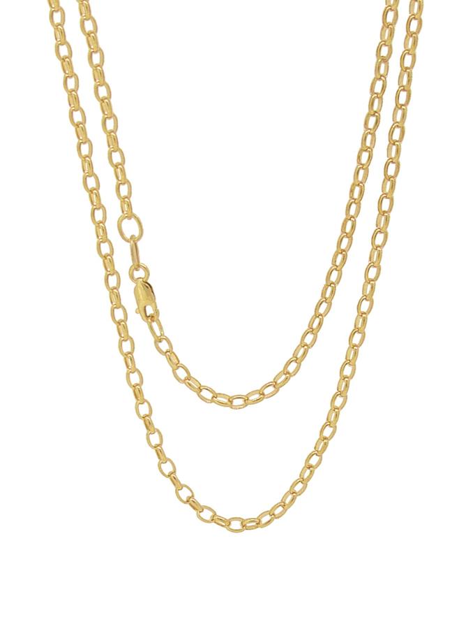 Oval 2.4mm Belcher Necklace Chain in 9ct Gold