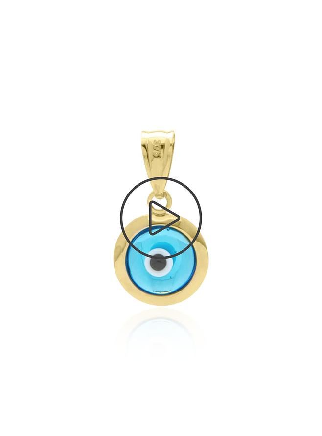 Good Luck Protection Evil Eye Charm Pendant in 9ct Gold