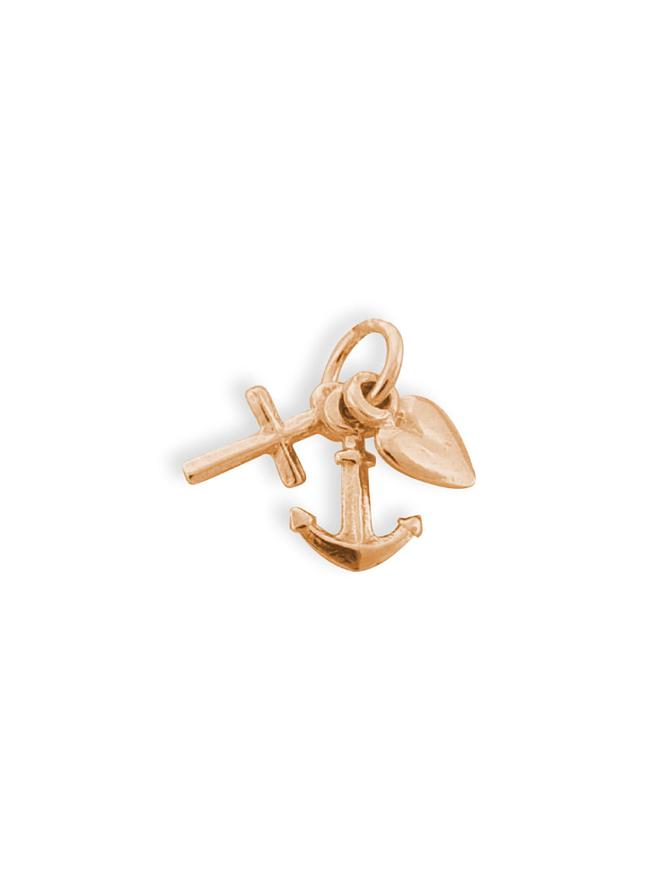 Small Faith Hope Charity Charm in 9ct Rose Gold