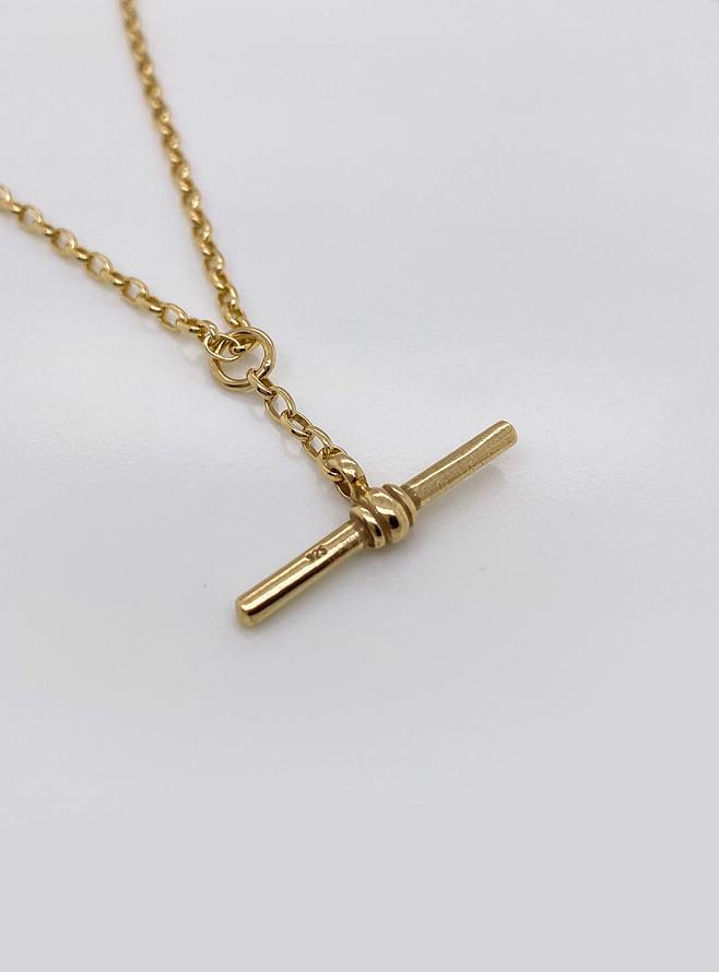 Dakota T Bar Fob Belcher Necklace in Gold