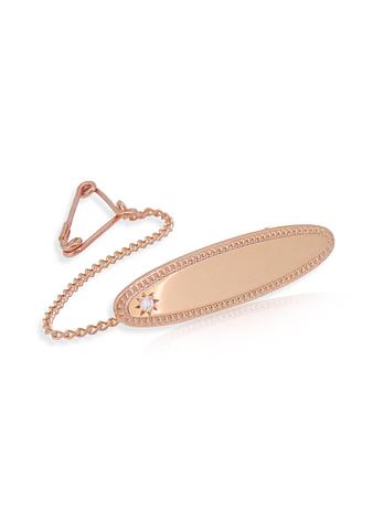 Diamond Identity Name Baby Brooch in 9ct Rose Gold