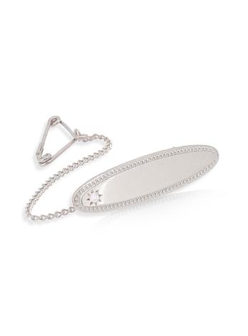 Diamond Identity Name Baby Brooch in 9ct White Gold
