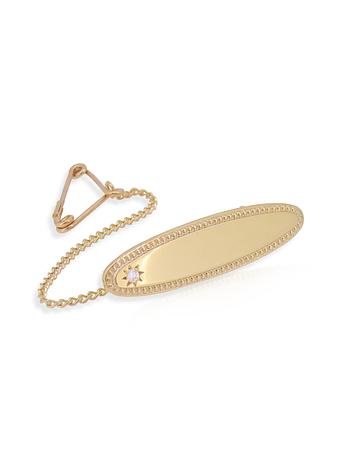 Diamond Identity Name Baby Brooch in 9ct Gold
