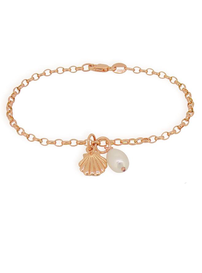 Coco Shoreline Seashell Charm Bracelet in 9ct Rose Gold