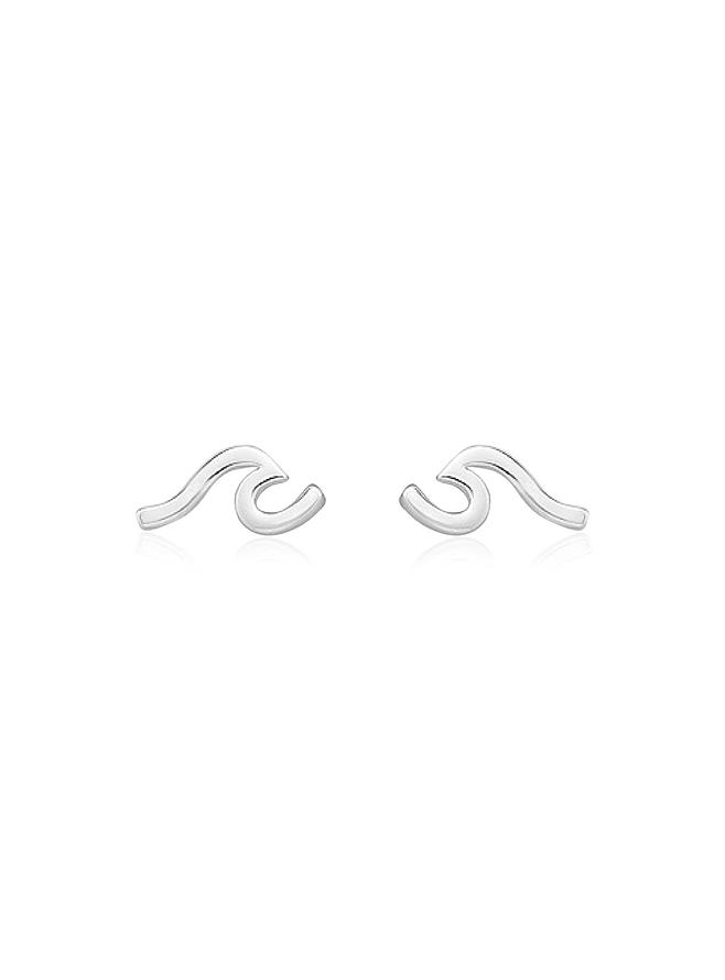 Nalu Ocean Wave Stud Earrings in Sterling Silver