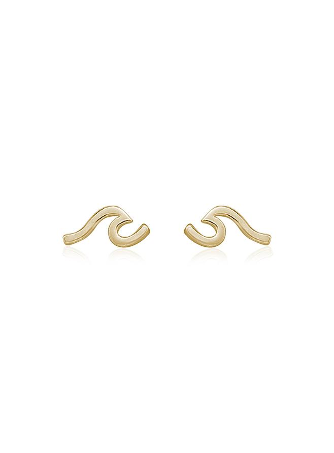 Nalu Ocean Wave Stud Earrings in 9ct Gold