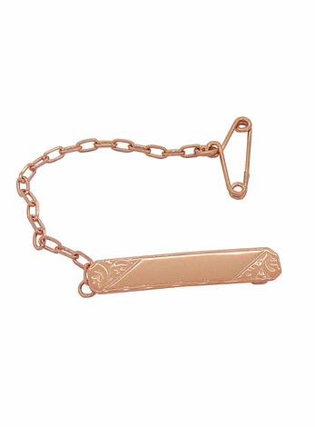 Rectangle Baby Bar Name Brooch in 9ct Rose Gold