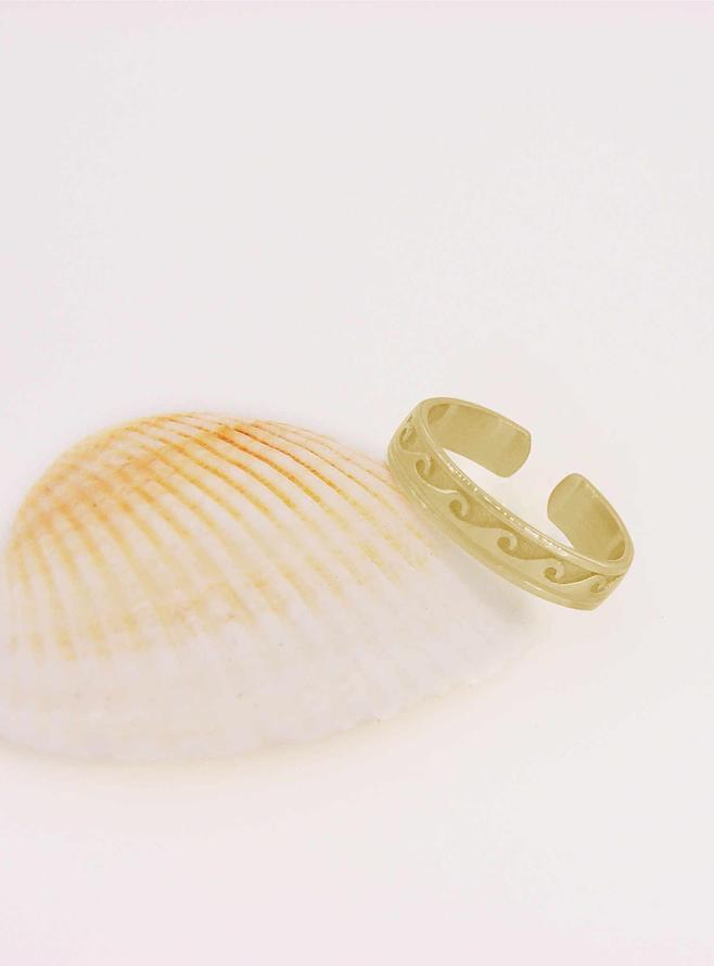 Nalu Ocean Surf Wave Toe Ring in 9ct Gold