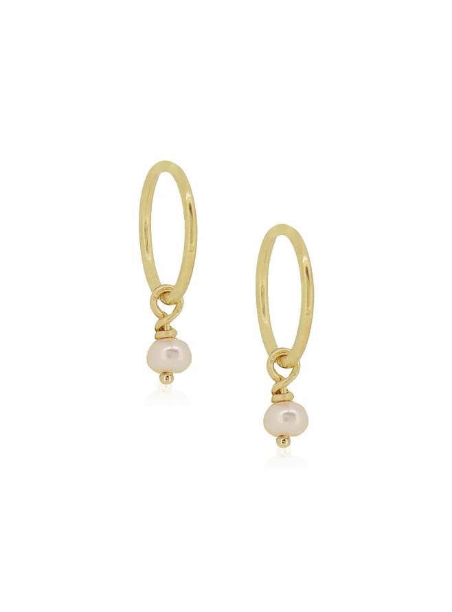 Teeny Tiny Pearl Drops for Sleeper Earrings in 9ct Gold