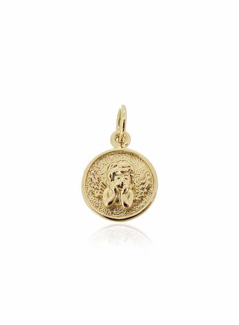 Guardian Angel Cherub Medallion Pendant in 9ct Gold