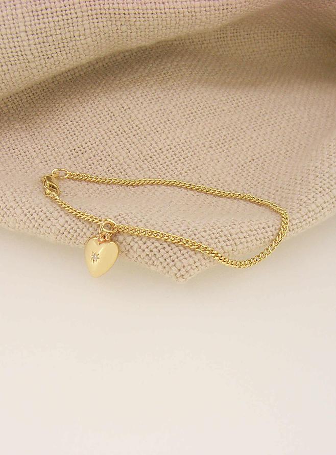 Aurelia Diamond Love Heart Charm Bracelet in 9ct Gold