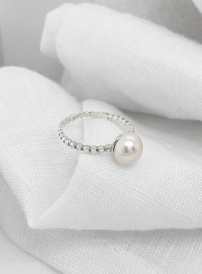 Coco Pearl Solitaire Ring in Sterling Silver