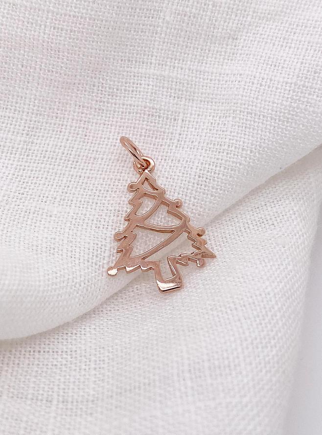 Christmas Tree Charm in 9ct Rose Gold