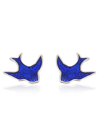 Bluebird Charm Stud Earrings in Sterling Silver