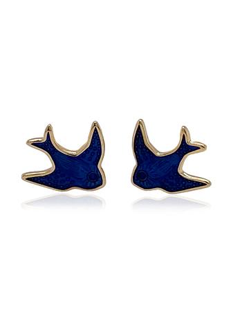 Bluebird Charm Stud Earrings in 9ct Gold