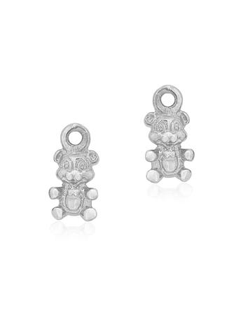 Teddy Bear Charms for Sleeper Earrings in 9ct White Gold