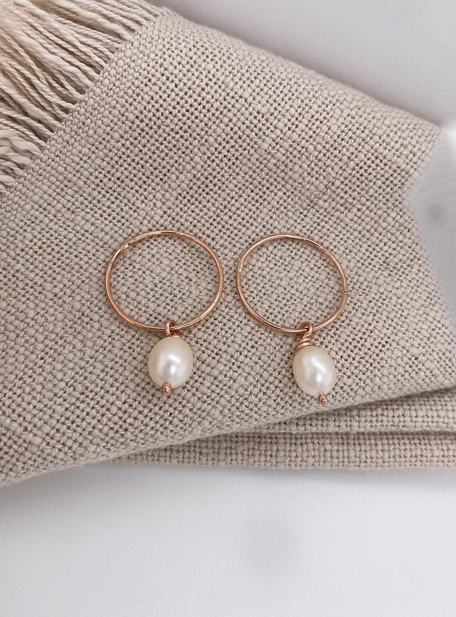 Coco Pearl Drops for Sleeper Earrings in 9ct Rose Gold